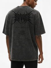 Blackout Snow Washed Oversized Cotton T-Shirt