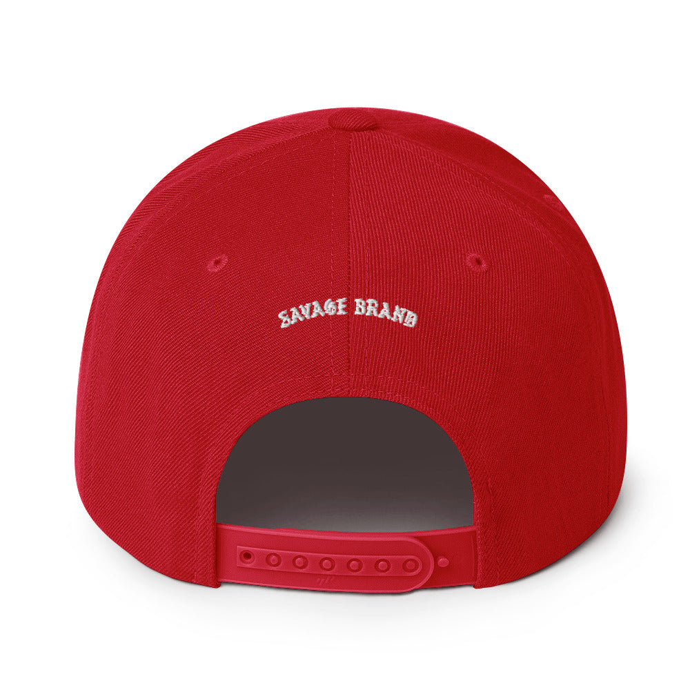 Savage Brand Represent HI Hat — Red with white embroidery, back #color_Red