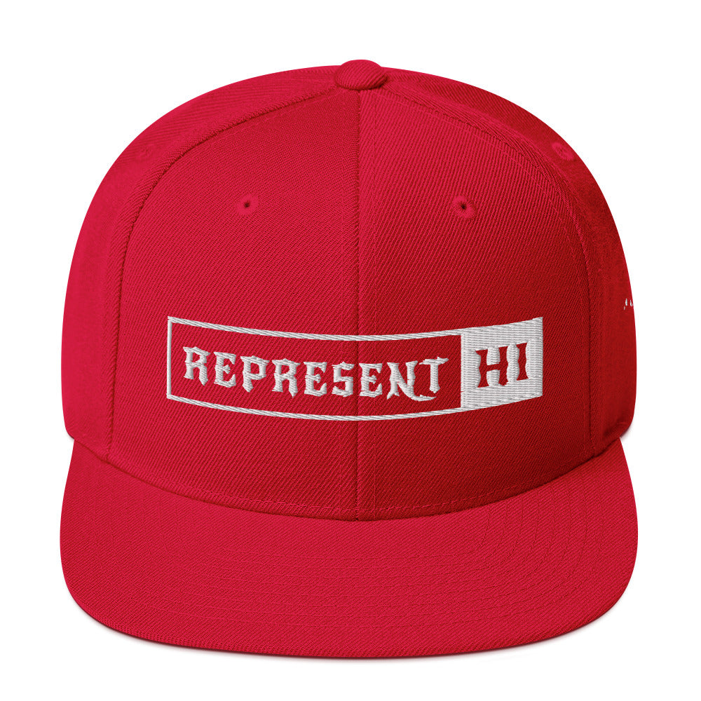 Savage Brand Represent HI Hat — Red with white embroidery, front #color_Red