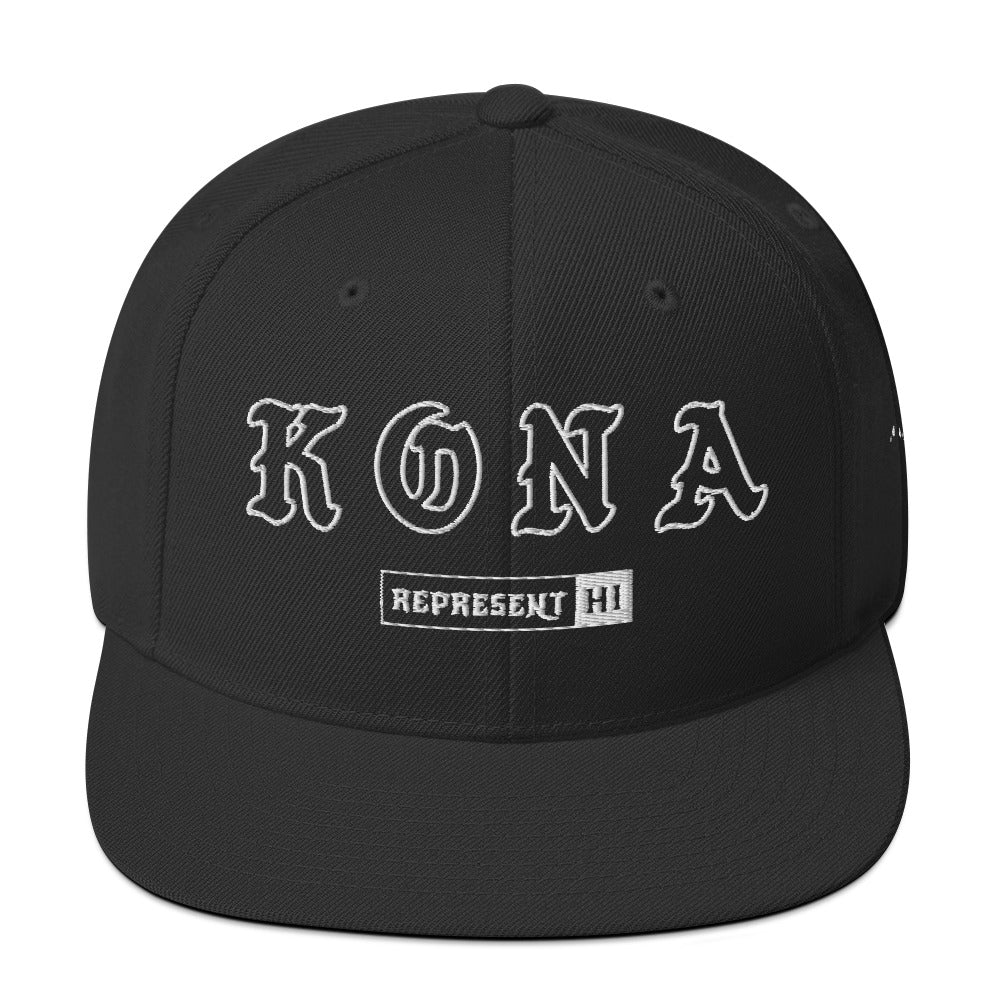 Kona Snapback Hat — Black — front view