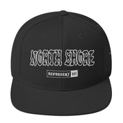 North Shore Snapback Hat — Black — front view