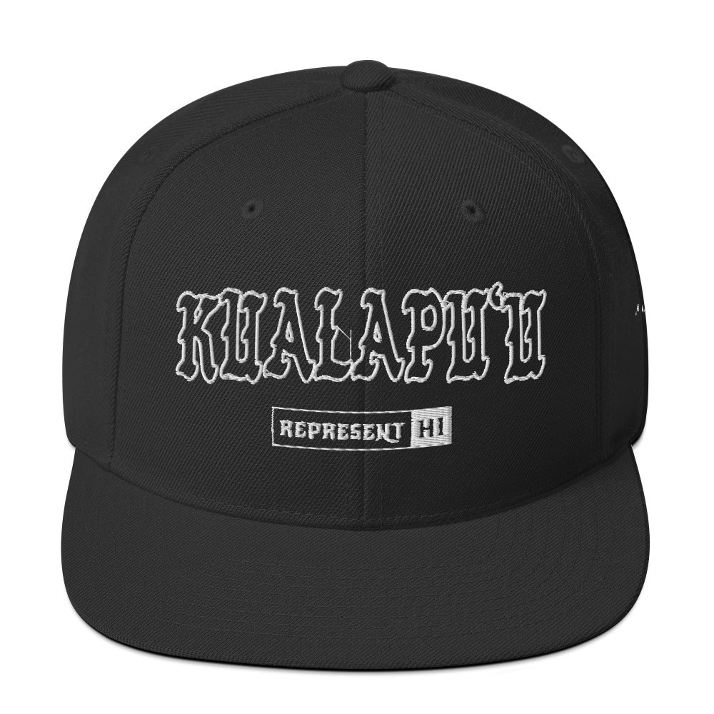 KualapuʻU Snapback Hat — Black — front view