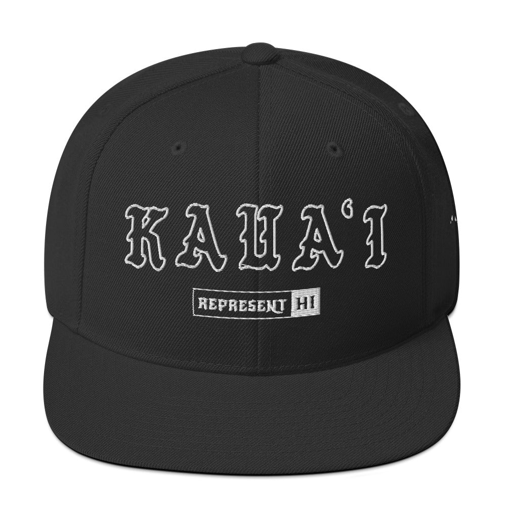 Kauaʻi Snapback Hat — Black — front view