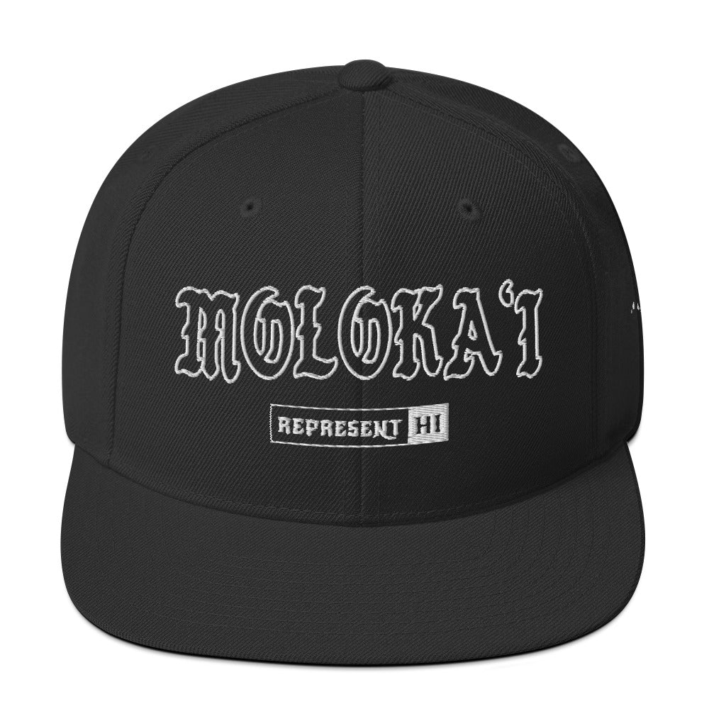 Molokaʻi Snapback Hat — Black — front view