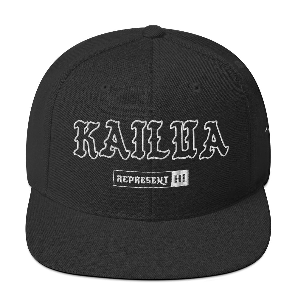 Kailua Snapback Hat — Black — front view