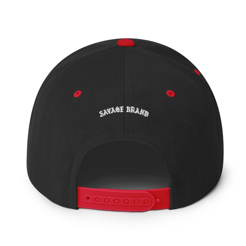 Puna Snapback Hat — Black/ Red — back view