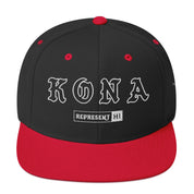Kona Snapback Hat — Black/ Red — front view