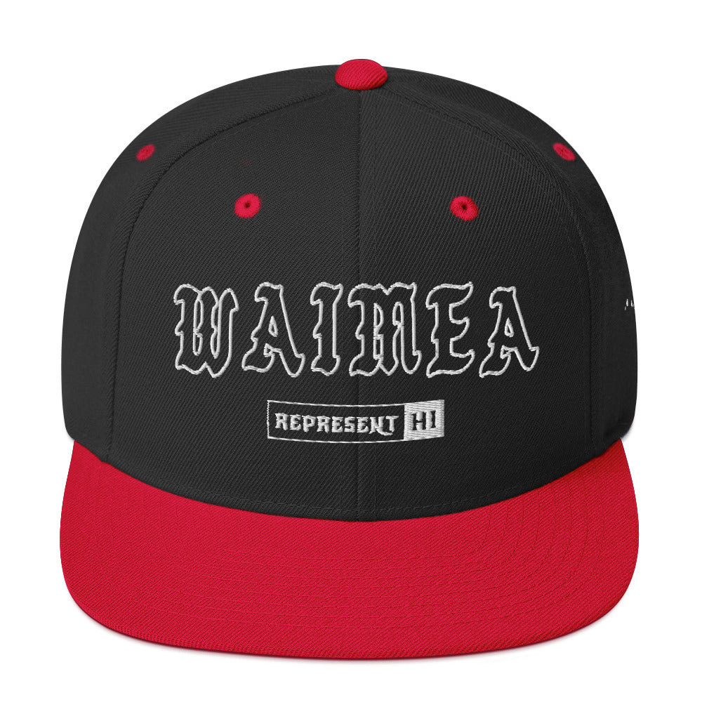 Waimea Snapback Hat — Hawaiʻi Island — Black/ Red — front view