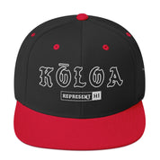 Kōloa Snapback Hat — Black/ Red — front view
