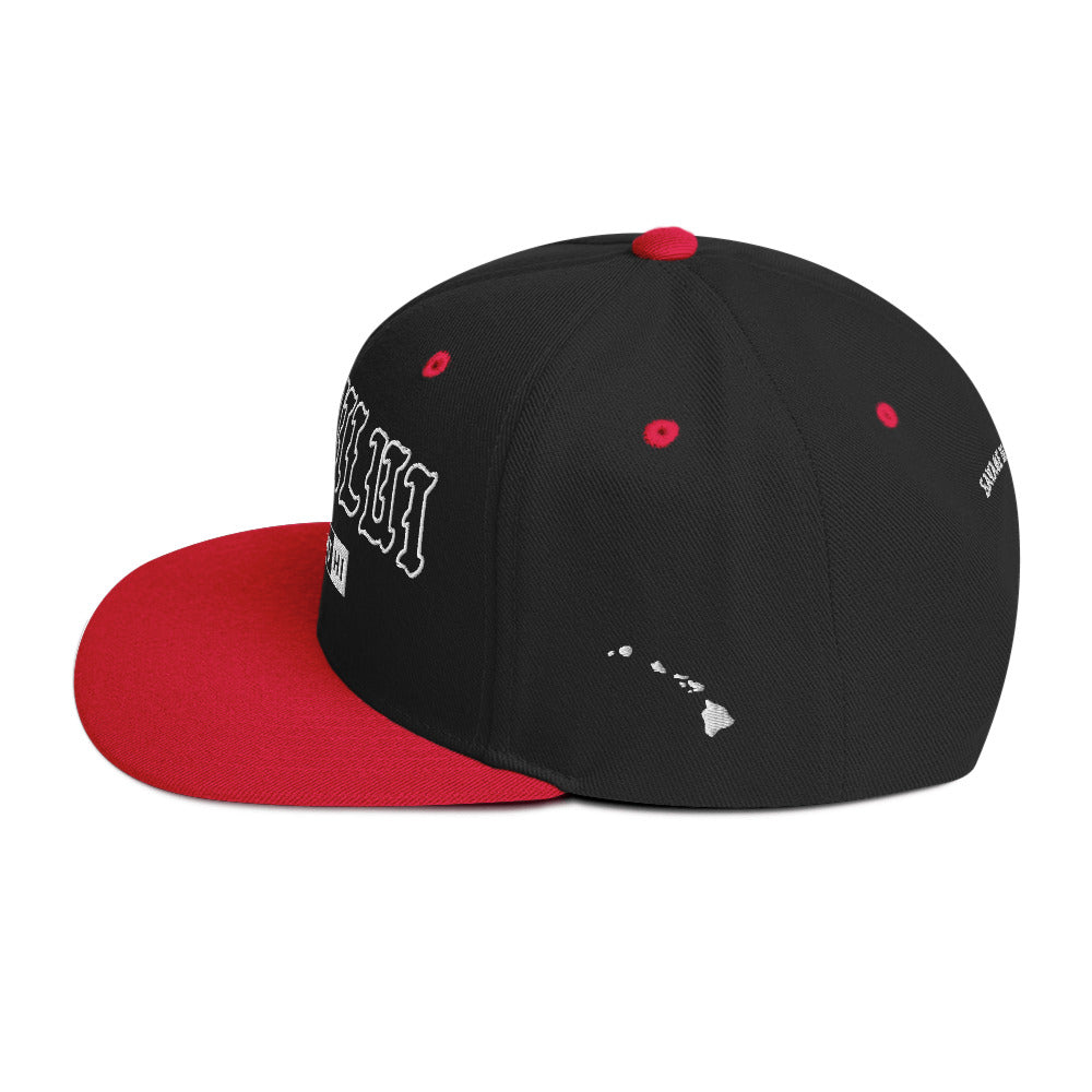 Kahului Snapback Hat — Black/ Red — left side view