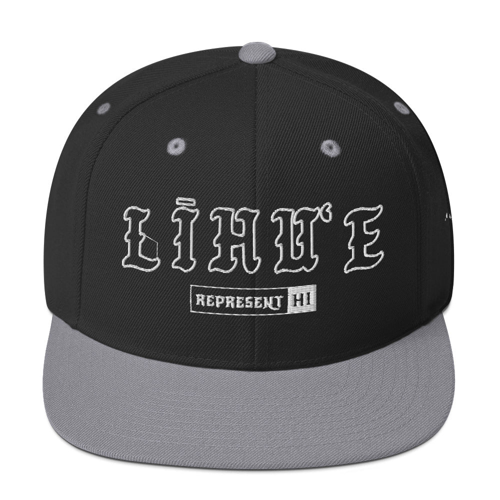 LīhuʻE Snapback Hat — Black/ Silver — front view
