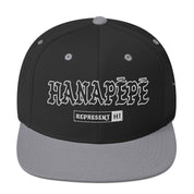 Hanapēpē Snapback Hat — Black/ Silver — front view