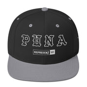 Puna Snapback Hat — Black/ Silver — front view