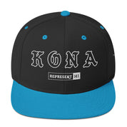 Kona Snapback Hat — Black/ Teal — front view