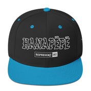 Hanapēpē Snapback Hat — Black/ Teal — front view