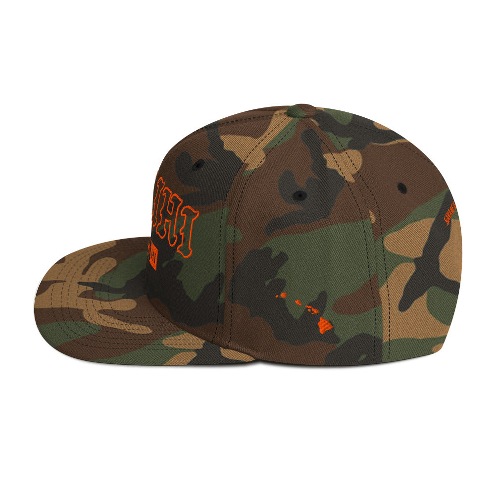 Kalihi Snapback Hat — Green Camo — left view