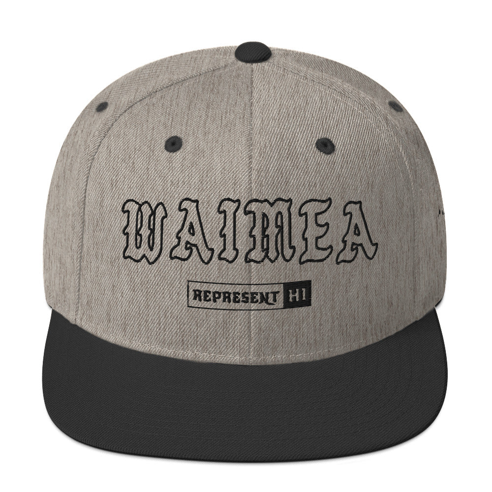 Waimea Snapback Hat — Hawaiʻi Island — Heather/Black — front view