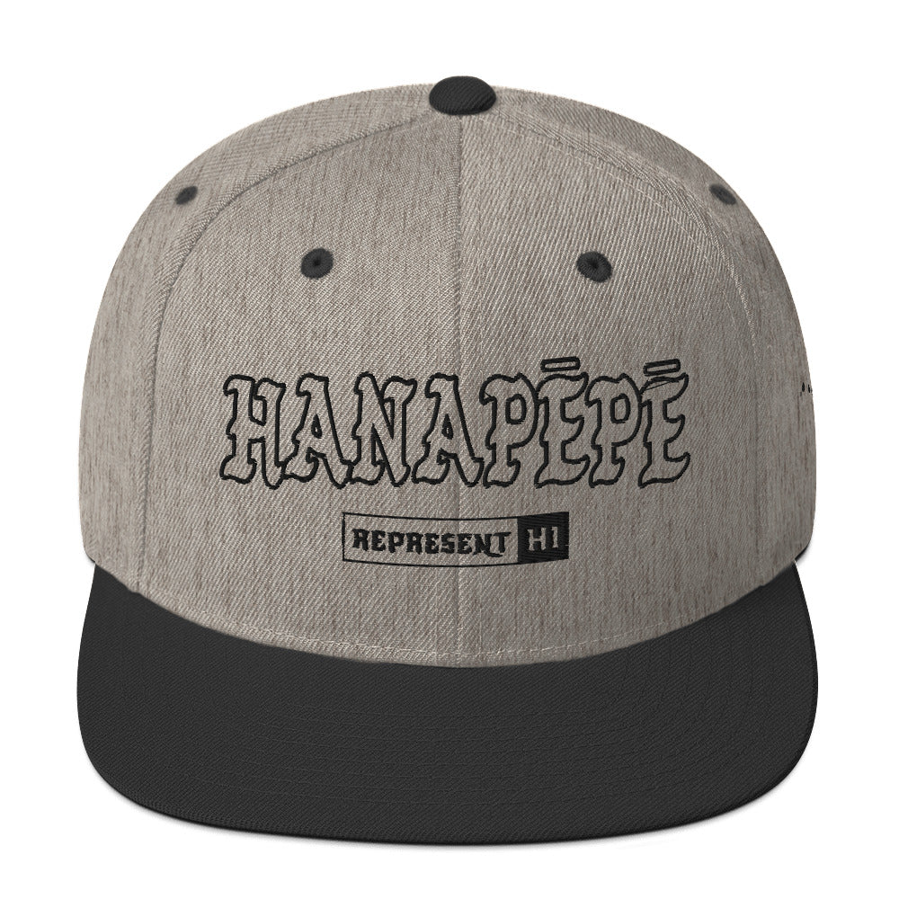 Hanapēpē Snapback Hat — Heather/Black — front view