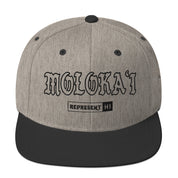 Molokaʻi Snapback Hat — Heather/Black — front view