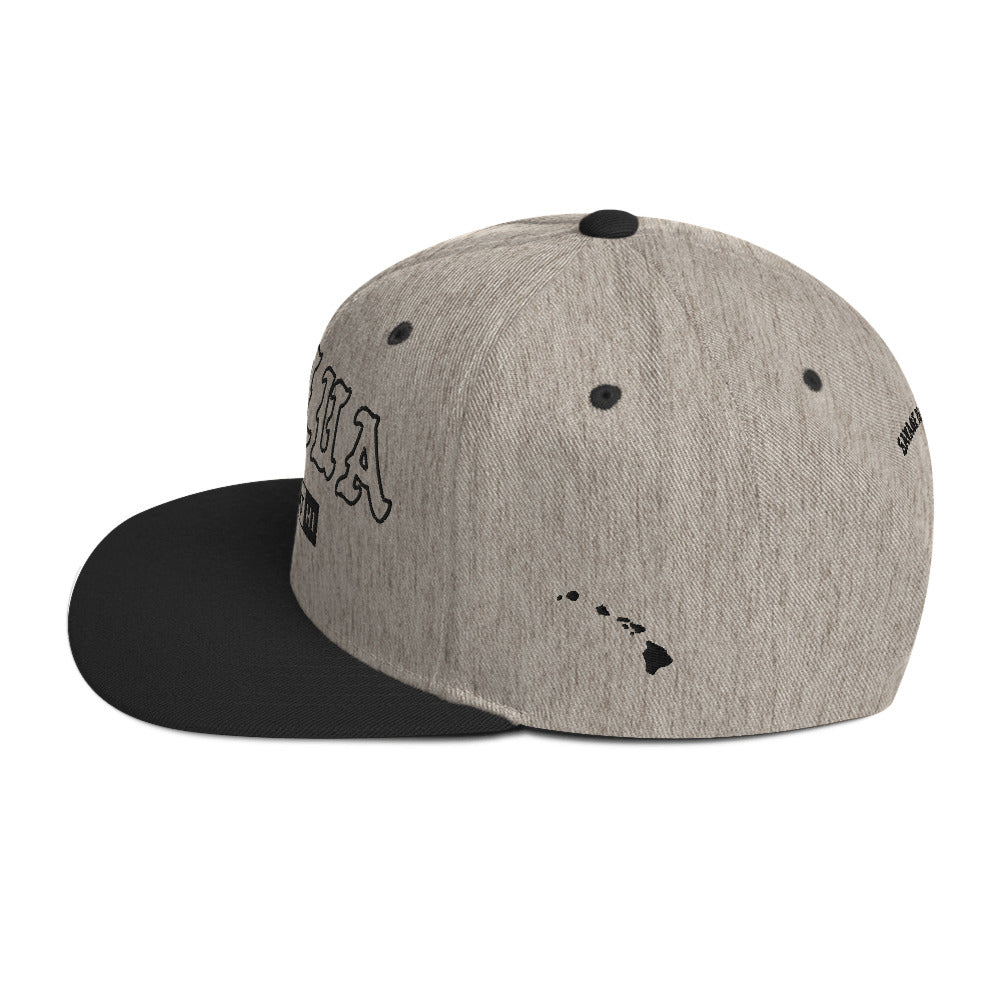Kailua Snapback Hat — Heather/Black — left view