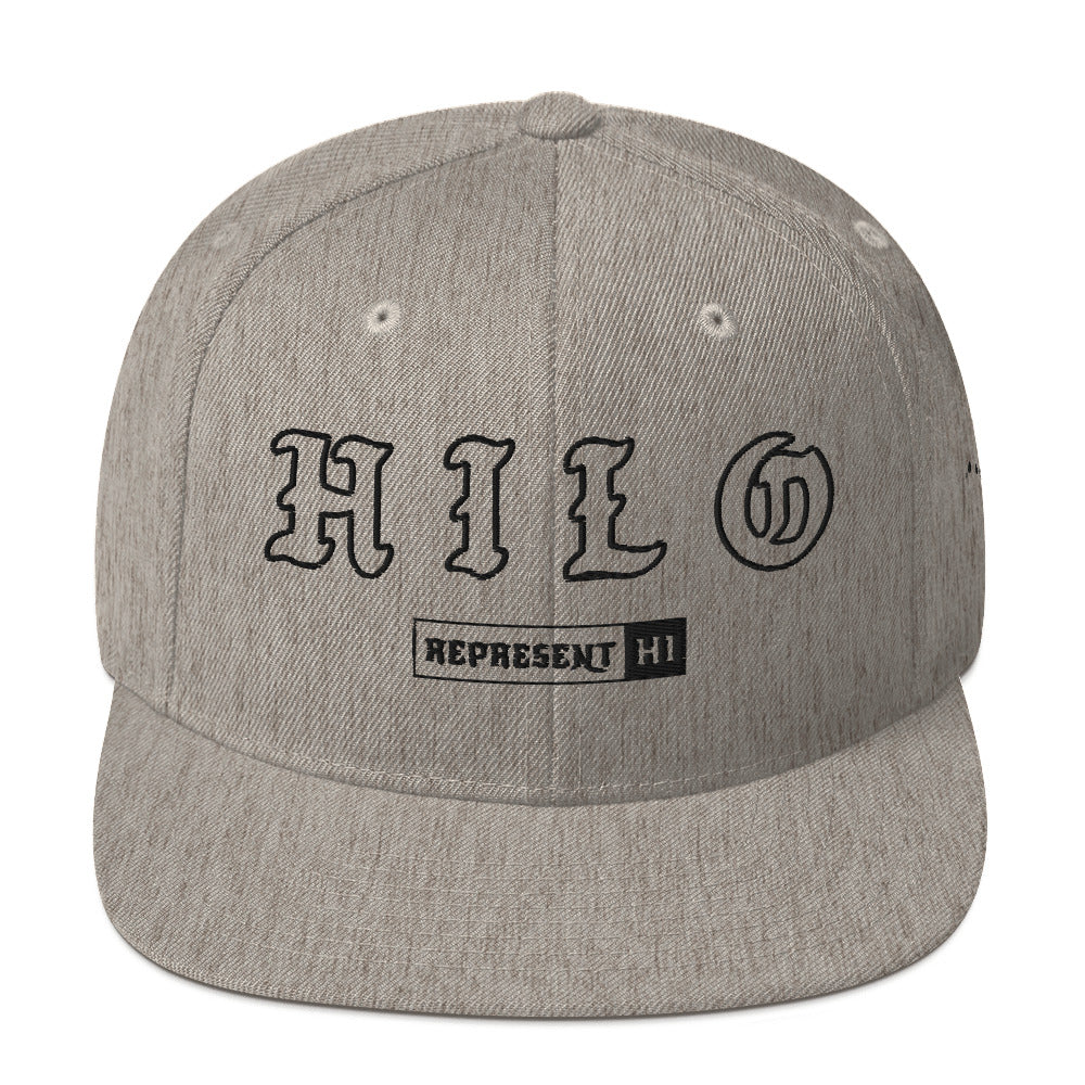 Hilo Snapback Hat — Heather Grey — front view