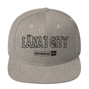 LānaʻI City Snapback Hat — Heather Grey — front view