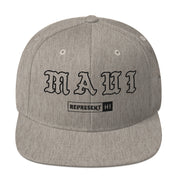 Maui Snapback Hat — Heather Grey — front view