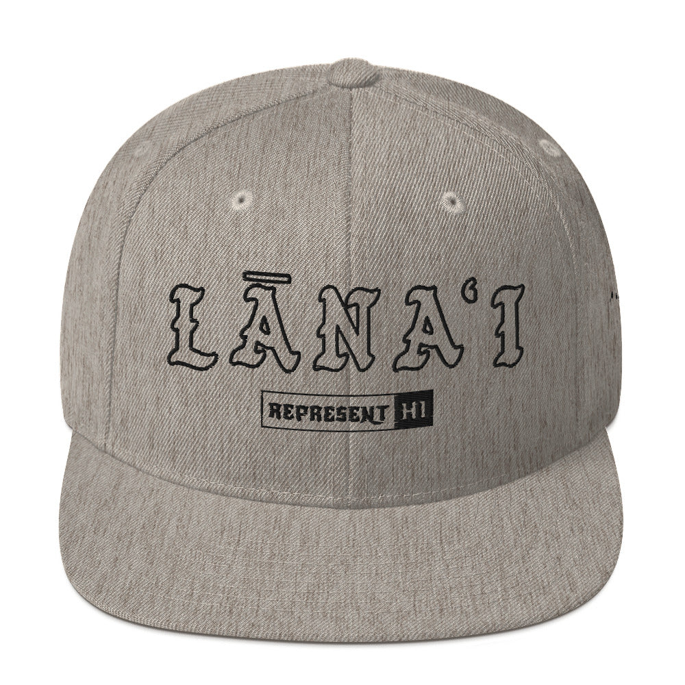 Lānaʻi Snapback Hat — Heather Grey — front view