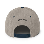Hāna Snapback Hat — Heather Grey/ Navy — back view