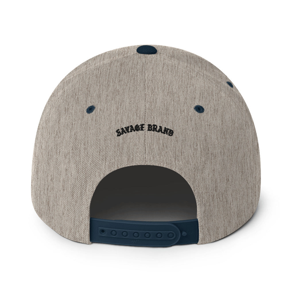 Kalihi Snapback Hat — Heather Grey/ Navy — back view