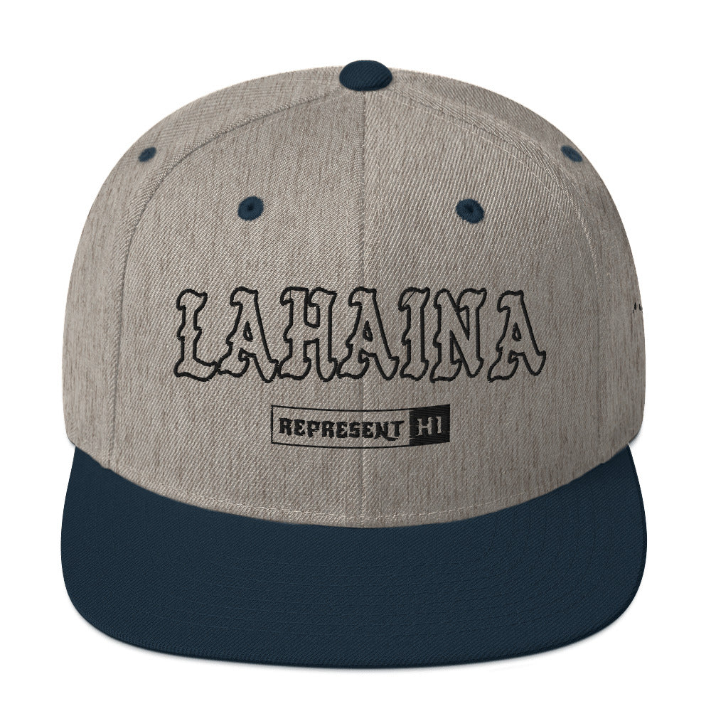 Lahaina Snapback Hat — Heather Grey/ Navy — front view
