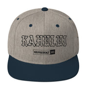Kahului Snapback Hat — Heather Grey/ Navy — front view