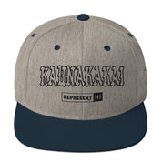 Kaunakakai Snapback Hat — Heather Grey/ Navy — front view