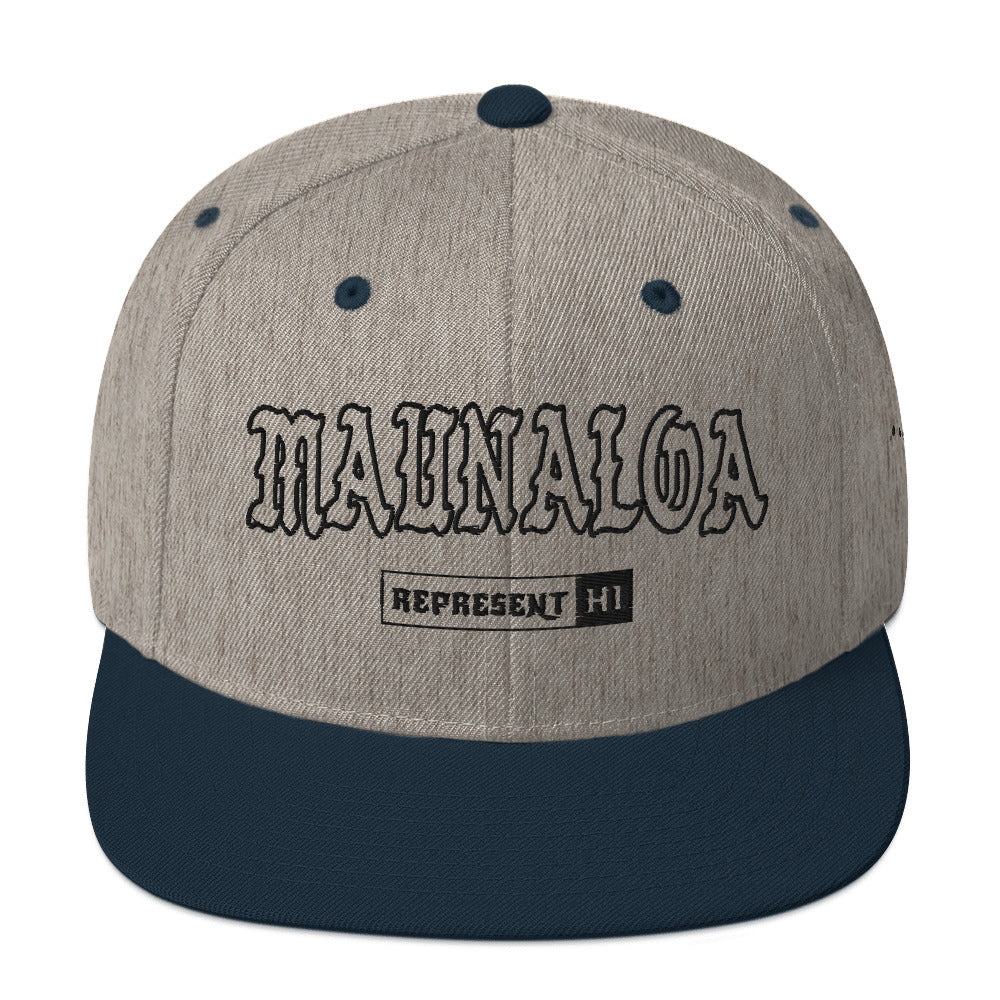 Maunaloa Snapback Hat — Heather Grey/ Navy — front view