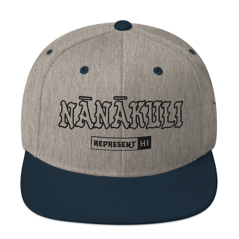 Nānākuli Snapback Hat — Heather Grey/ Navy — front view