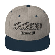 Nānākuli Snapback Hat — Heather Grey/ Navy — front view