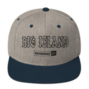 Big Island Snapback Hat — Heather Grey/ Navy — front view