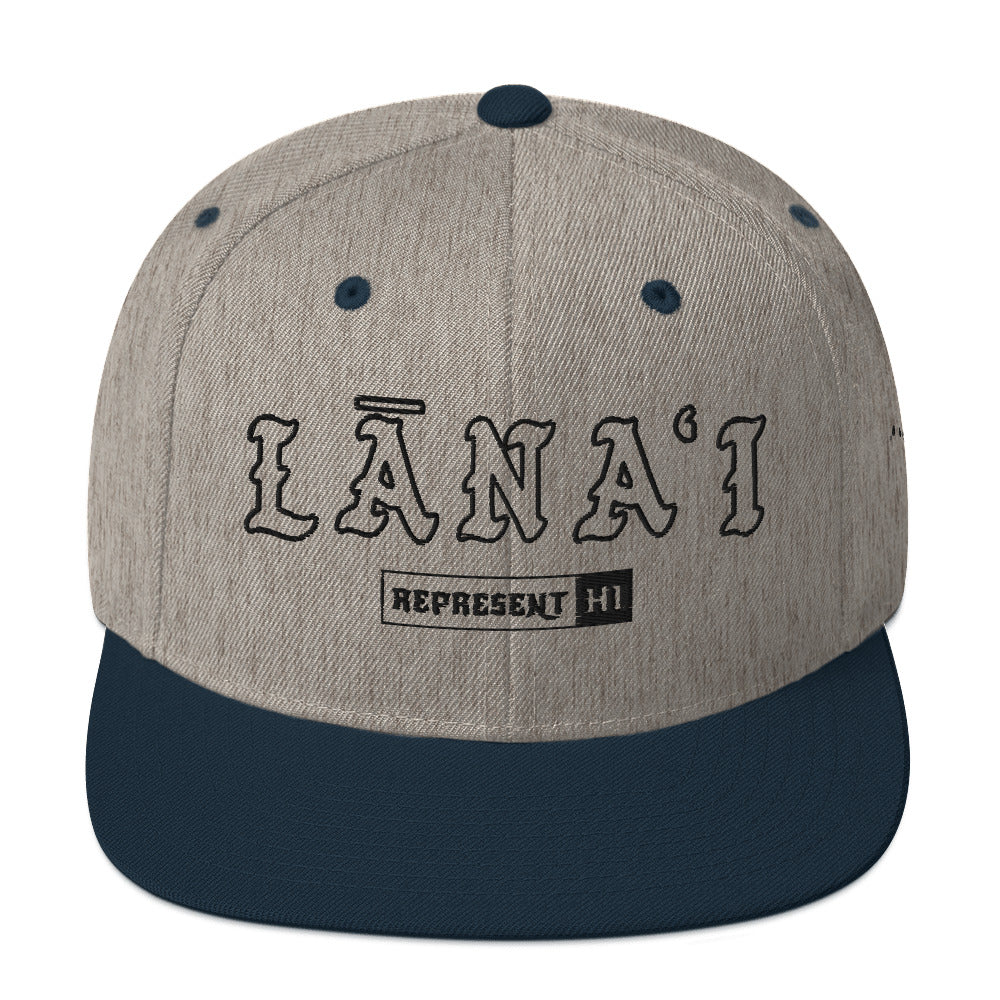 Lānaʻi Snapback Hat — Heather Grey/ Navy — front view