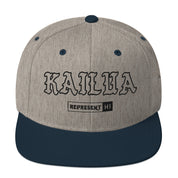 Kailua Snapback Hat — Heather Grey/ Navy — front view
