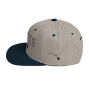 Kīhei Snapback Hat — Heather Grey/ Navy — left side view