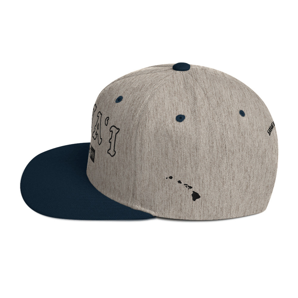 Kauaʻi Snapback Hat — Heather Grey/ Navy — left view