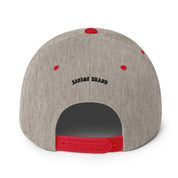 Lahaina Snapback Hat — Heather Grey/ Red — back view