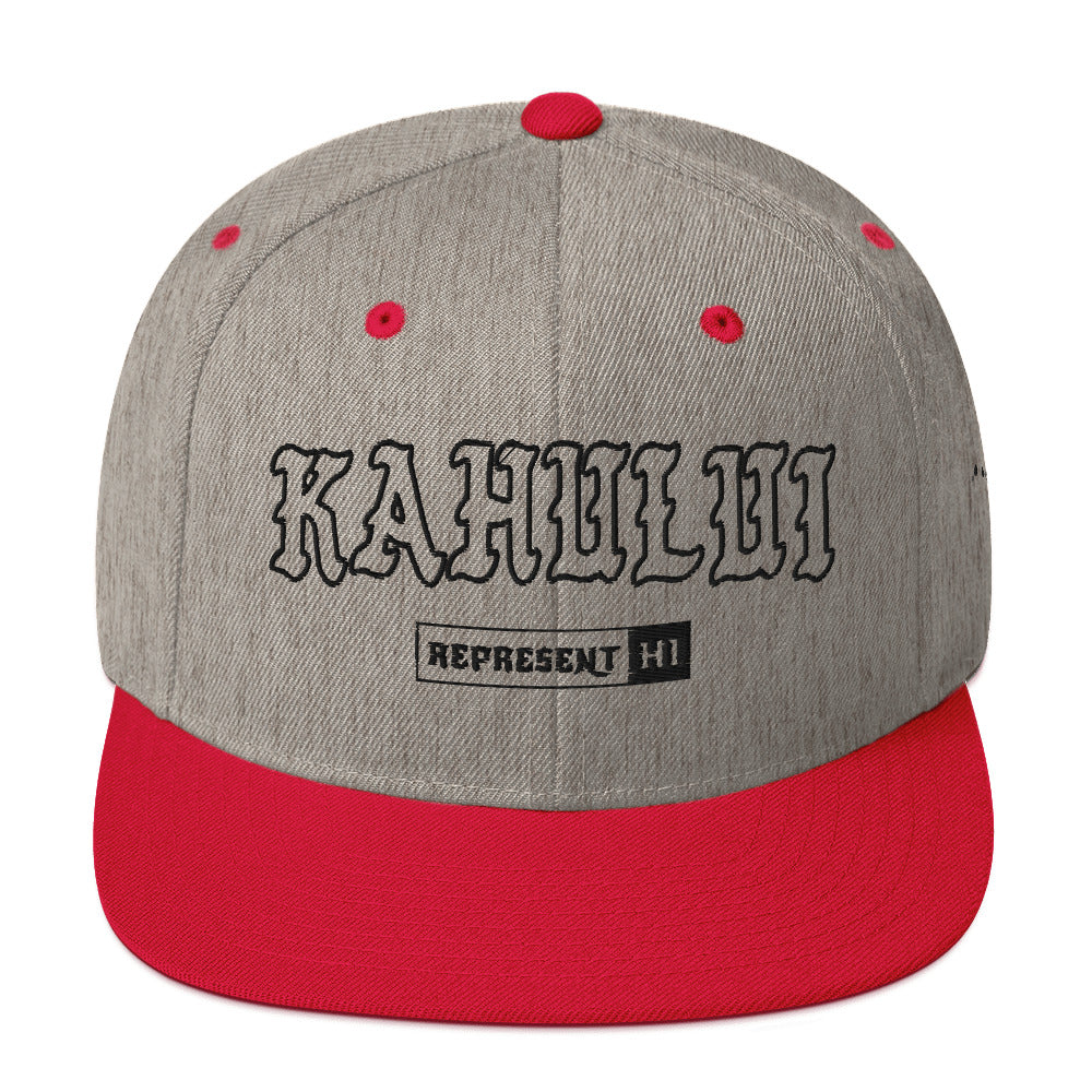 Kahului Snapback Hat — Heather Grey/ Red — front view