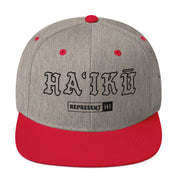 HaʻIkū Snapback Hat — Heather Grey/ Red — front view