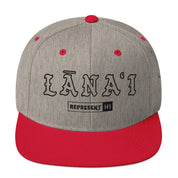 Lānaʻi Snapback Hat — Heather Grey/ Red — front view