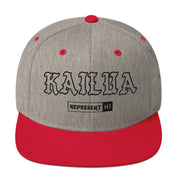 Kailua Snapback Hat — Heather Grey/ Red — front view