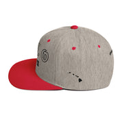 Hilo Snapback Hat — Heather Grey/ Red — left side view