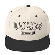 WaiʻAnae Snapback Hat — Natural/ Black — front view