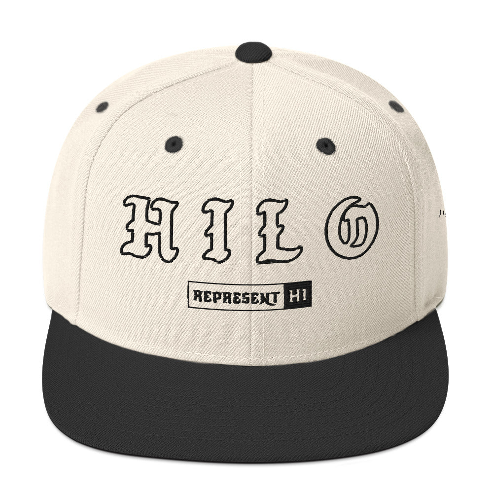 Hilo Snapback Hat — Natural/ Black — front view