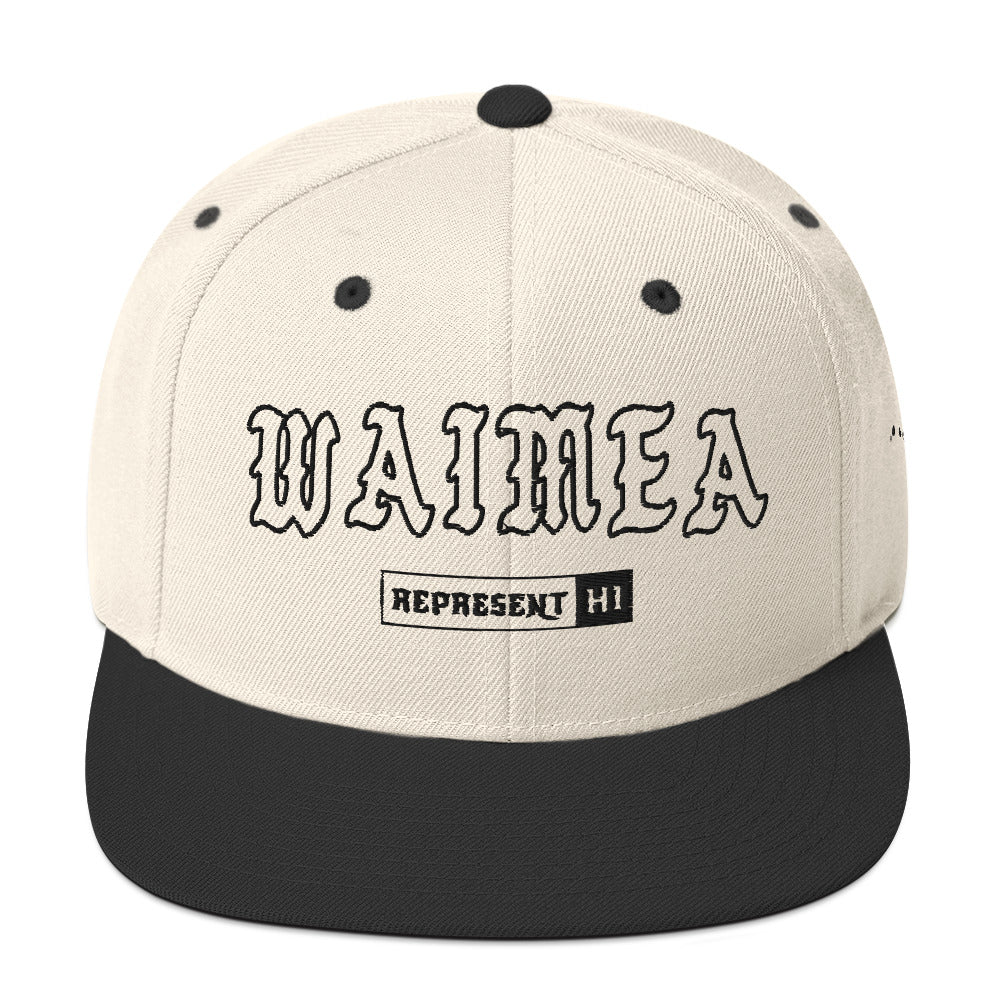 Waimea Snapback Hat — Kauaʻi — Natural/ Black — front view